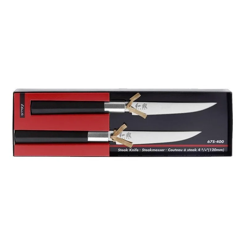 Set 2 Couteaux Steak Kai 12CM Wasabi Black Inox